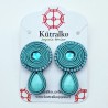 Aros círculos y gota turquesa soutache