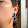 Aros doble gota azul rey soutache