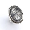 Anillo Cuarzo turmalinado oval plata