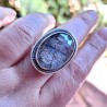 Anillo Cuarzo turmalinado oval plata