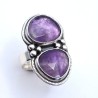 Anillo Amatista doble facetada plata