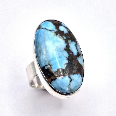 Anillo Turquesa magnesita oval plata