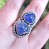 Anillo Tanzanita doble pelotitas plata