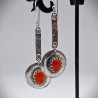 Aros Cornalina redondo colgantes plata