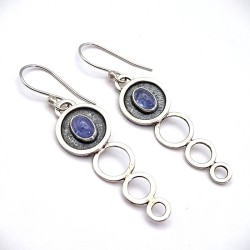 Aros Tanzanita triple círculo plata