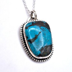Colgante Turquesa rectangular plata