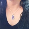 Colgante Amatista borde líneas plata
