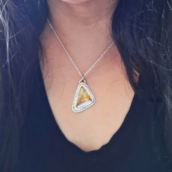 Colgante Citrino triangular plata