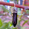 Colgante punta Obsidiana Turmalina plata