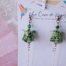 Aros de Origami Tulipanes cad y cuentas