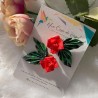 Aros botón Rosas origami med.