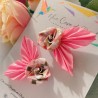 Aros botón Rosas origami med.