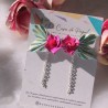 Aros Botón y cadena Rosas
