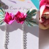 Aros Botón y cadena Rosas