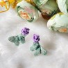 Aros botones mariposa origami y porcelana