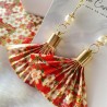 Aros origami abanico grande perla /oro