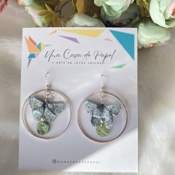 Aros de origami mariposa plata anillo