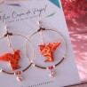Aros origami pájaro en anillo mostac.miyuki