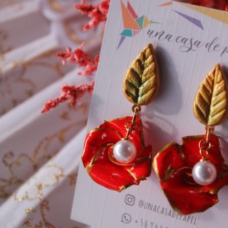 Aros la vie en Rose origami y porcelana