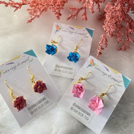 Aros de origami flor pequeña 3