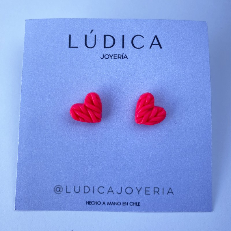 Aro Corazón Tejido fucsia S