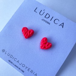 Aro Corazón Tejido fucsia S