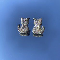Aro Gato Glitter Plateado