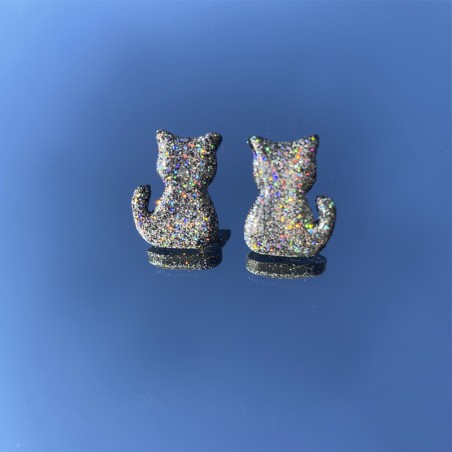 Aro Gato Glitter Plateado