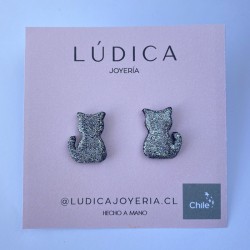 Aro Gato Glitter Plateado
