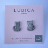 Aro Gato Glitter Plateado