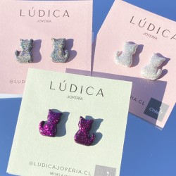 Aro Gato Glitter Fucsia