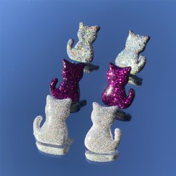 Aro Gato Glitter Blanco