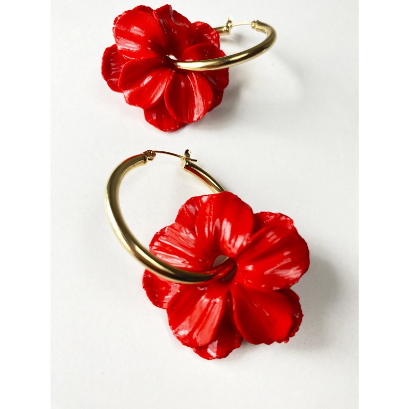 ARO HUGGIES MAXI FLOR  ROJA