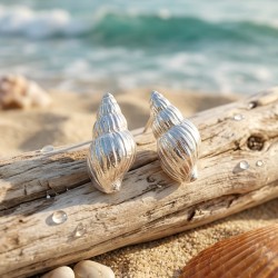 Aros Plata Caracola De Mar