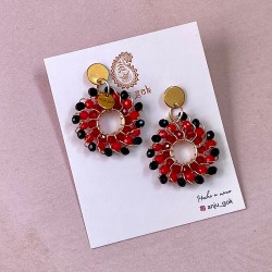 Aros Surya rojos y negro