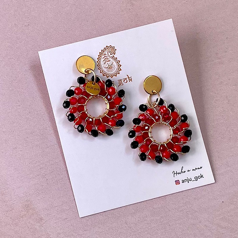 Aros Surya rojos y negro