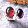 Anillo doble Amatista y Lodolita plata