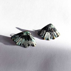 Aros Gingko Mini Turquesa Emplumada