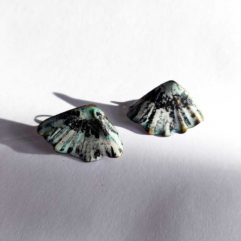 Aros Gingko Mini Turquesa Emplumada