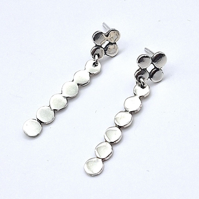 Aros étnicos tachas largos plata