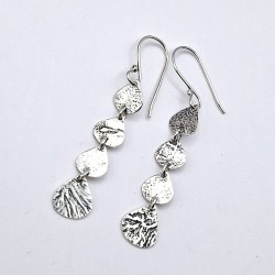 Aros étnicos gotas textura plata