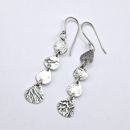 Aros étnicos gotas textura plata