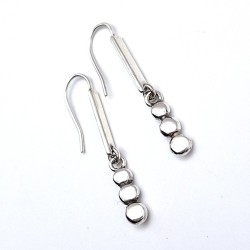 Aros étnicos palito y tachas plata