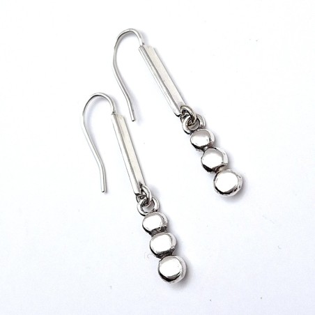 Aros étnicos palito y tachas plata