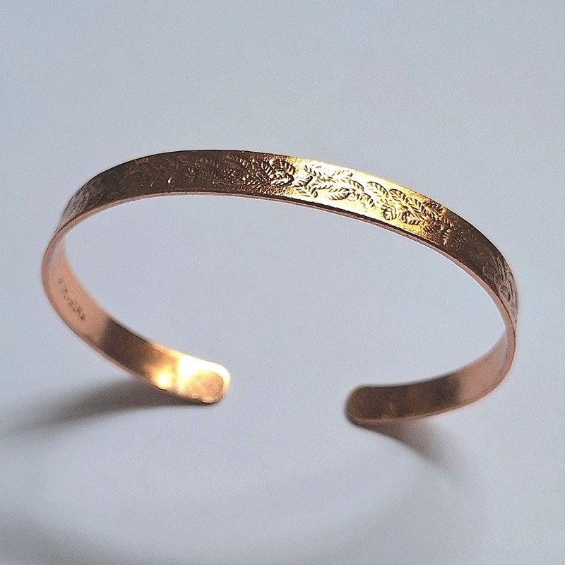 Pulsera esclava hojas Cobre