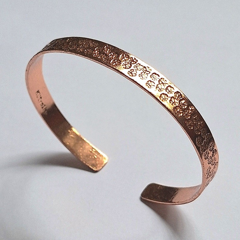 Pulsera esclava Flores Cobre