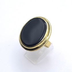 Anillo oval Ónix negro Bronce