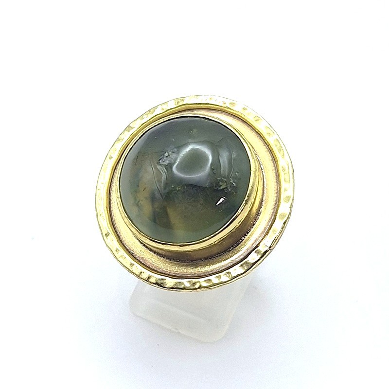 Anillo redondo Prehnita Bronce