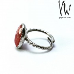 Anillo plata piedras del mundo Rodocrosita ortiz