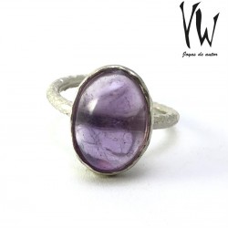 Anillo plata piedras del mundo amatista oval